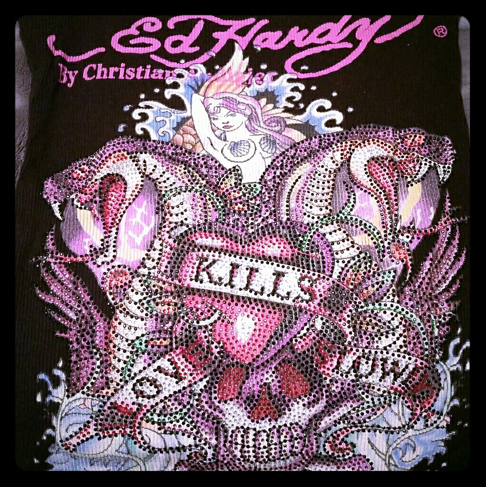 Ed Hardy razor bank Tank top